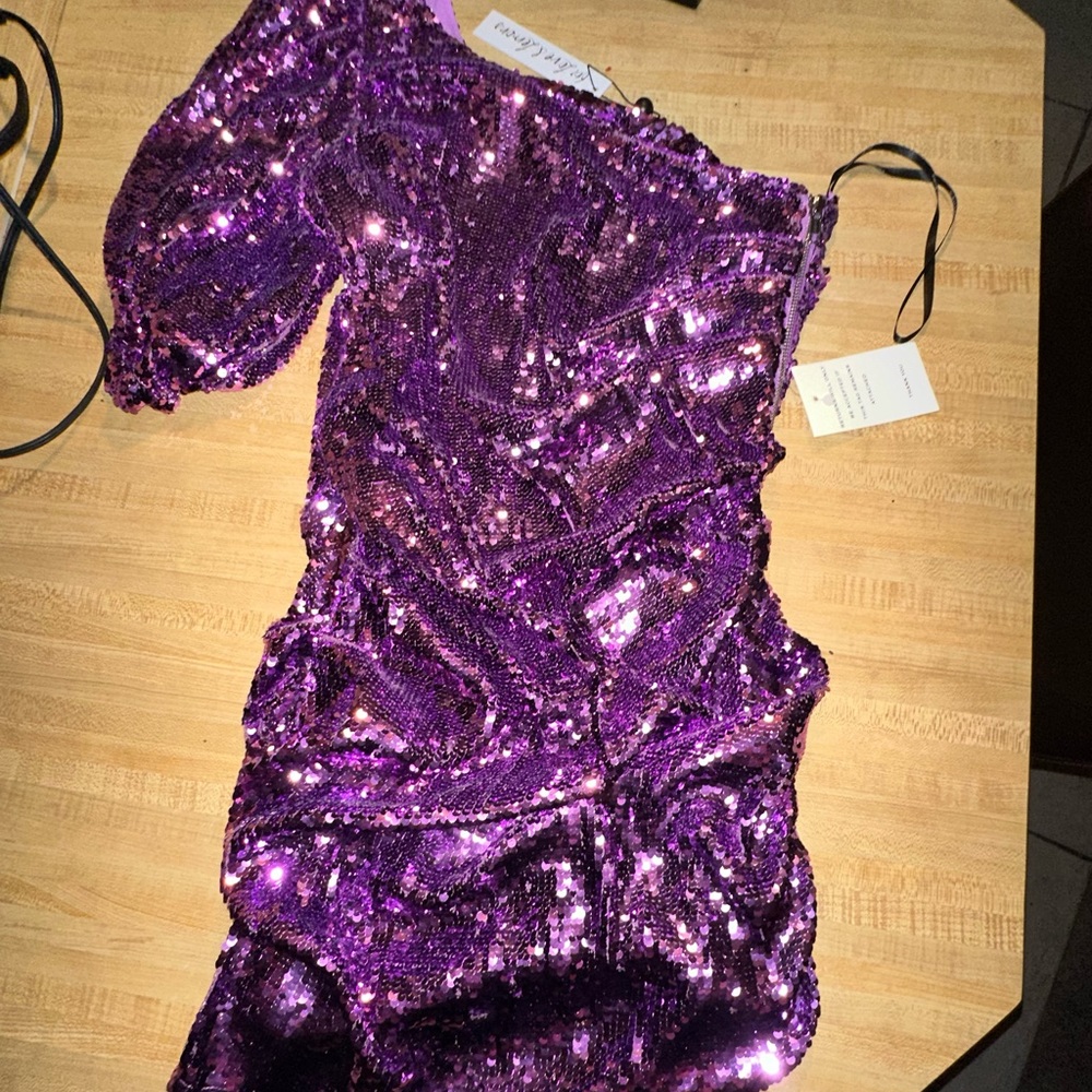 For Love & Lemons Madeleine Sequin Dress in Purple
